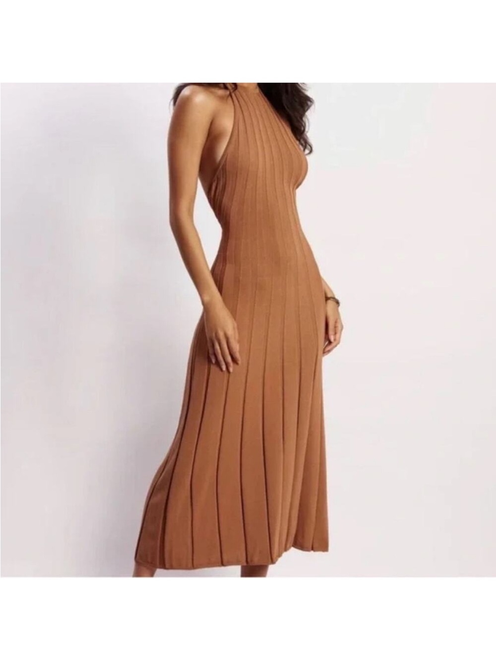 Meshki Adrienne Halter Knit Midi Dress